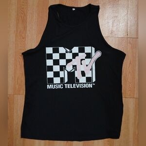 Women's Black MTV Music Television Tank Top XL, like New.